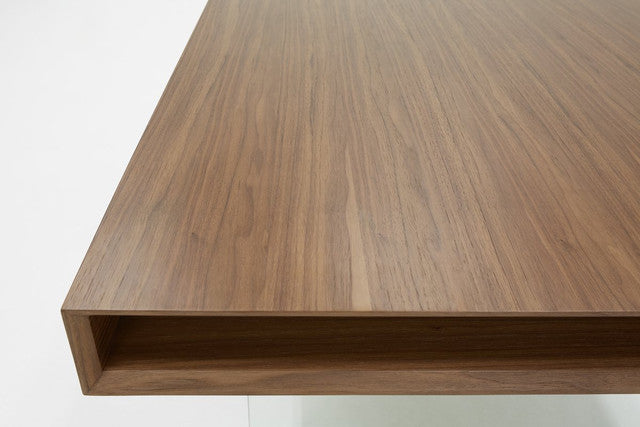 Brown And Clear Glass Dining Table
