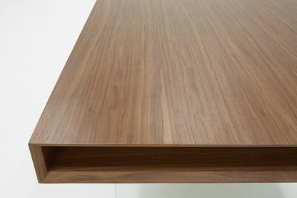 Brown And Clear Glass Dining Table