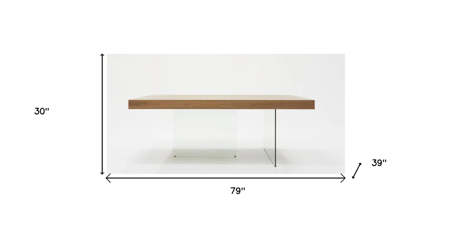 Brown And Clear Glass Dining Table