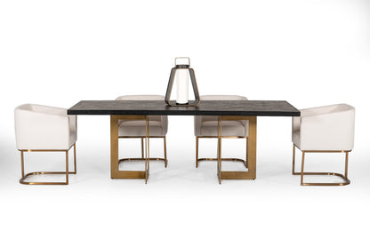 Black And Brass Rectangular Dining Table
