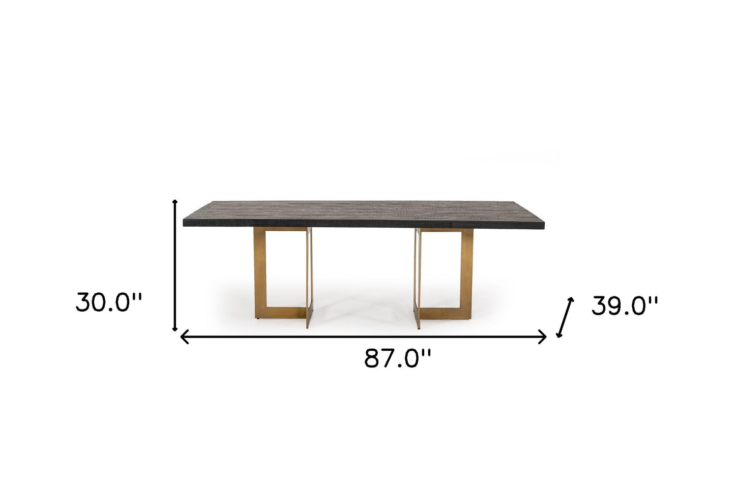 Black And Brass Rectangular Dining Table
