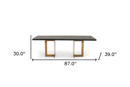 Black And Brass Rectangular Dining Table