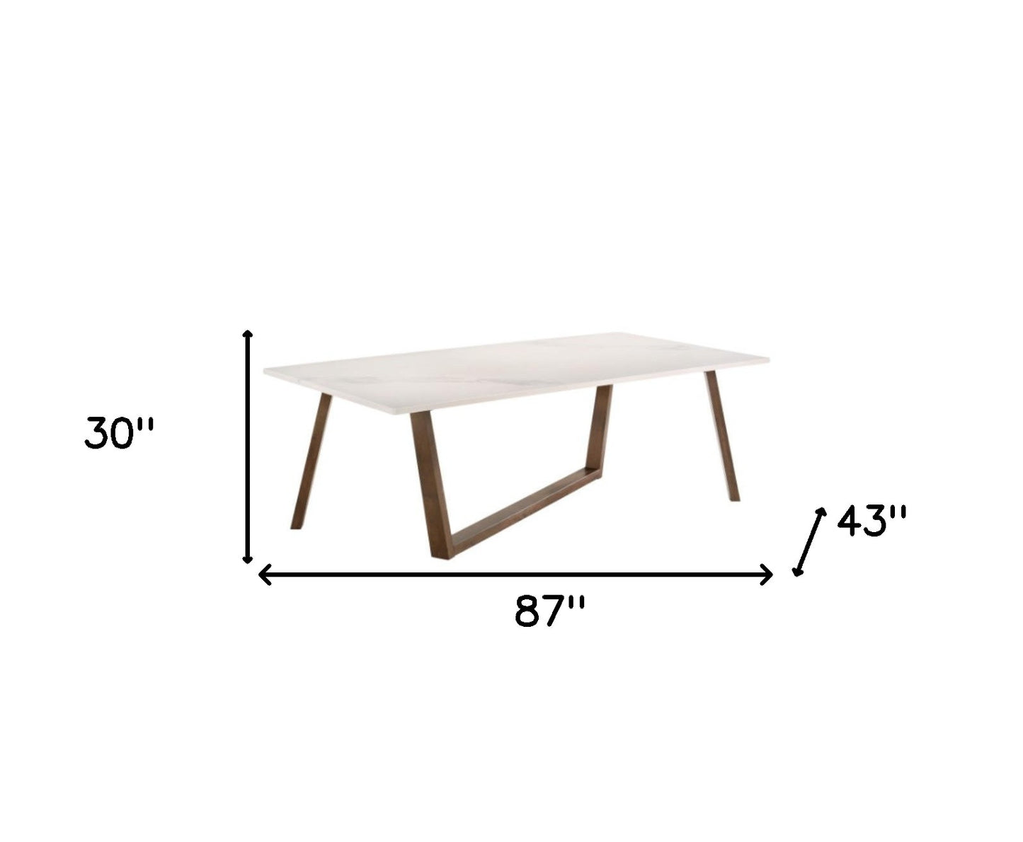 White And Walnut Rectangular Manufactured Wood And Solid Manufactured Wood Dining Table