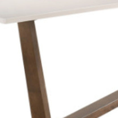 White And Walnut Rectangular Manufactured Wood And Solid Manufactured Wood Dining Table