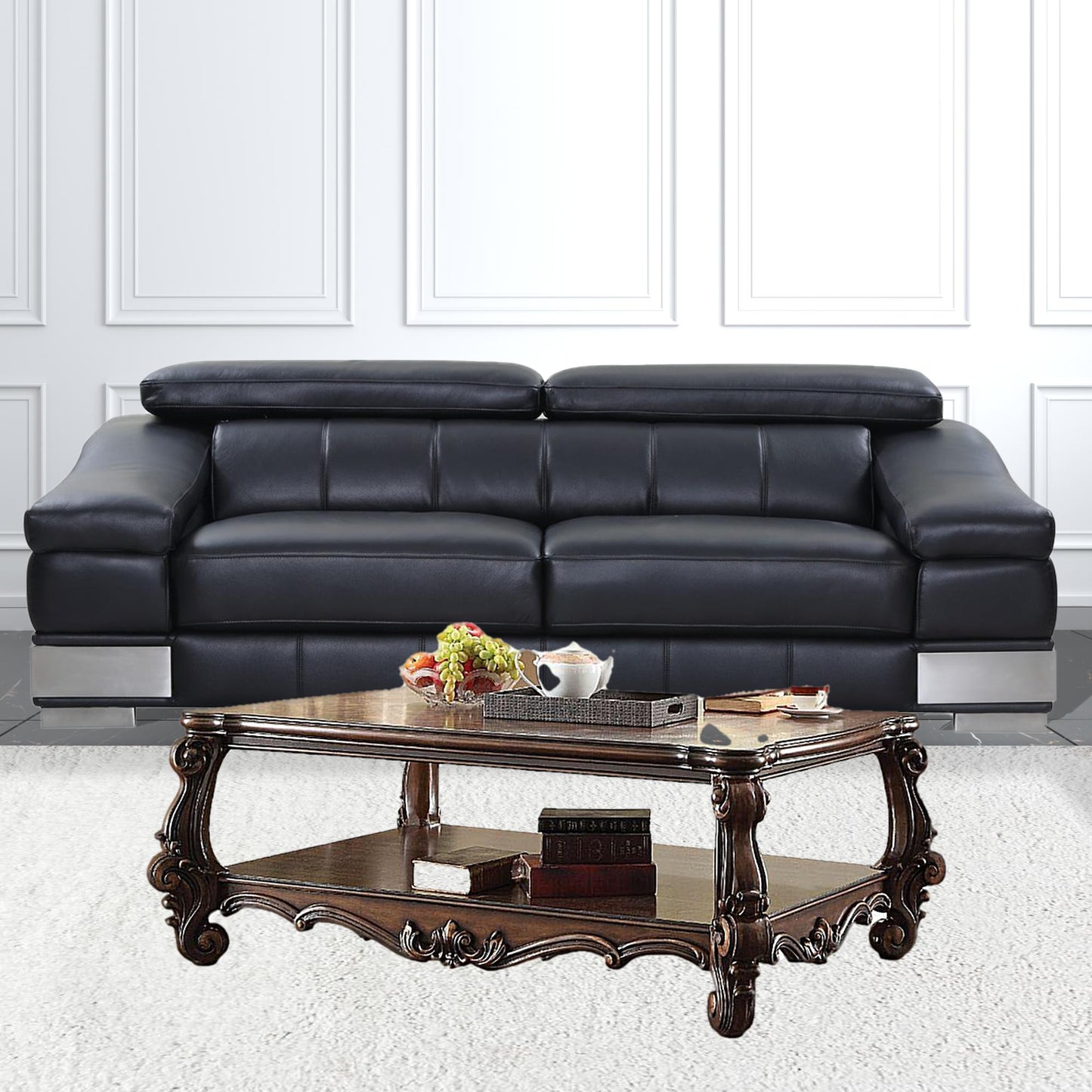 Cherry Oak Manufactured Wood Coffee Table w/ Storage