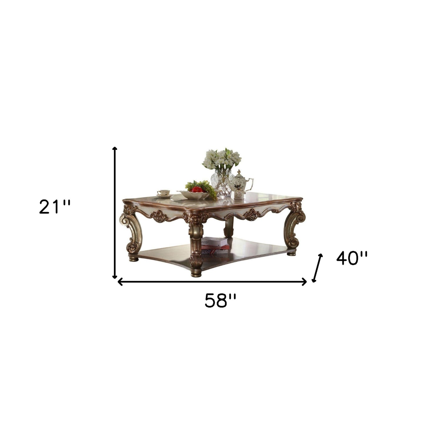 Gold Wood Coffee Table