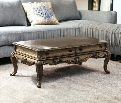 Oak Wood Coffee Table w/ 2 Drawers