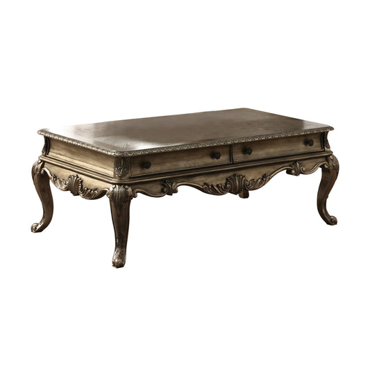 Oak Wood Coffee Table w/ 2 Drawers
