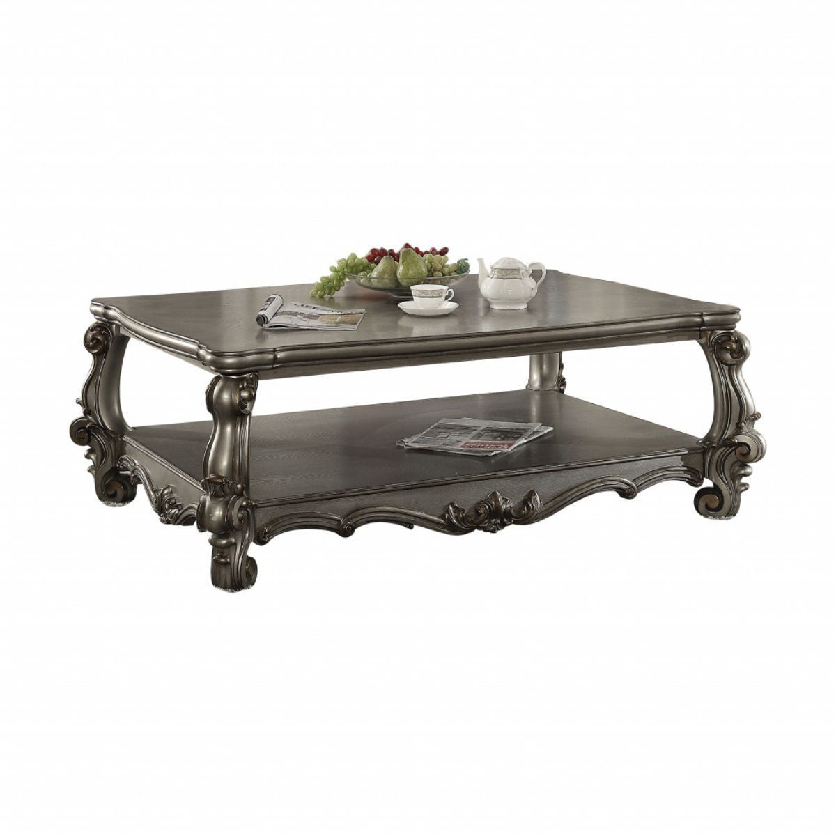 Gray Polyresin Coffee Table