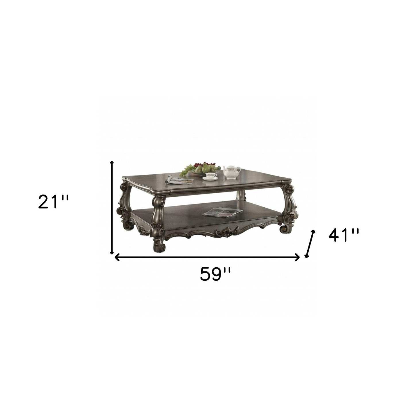 Gray Polyresin Coffee Table