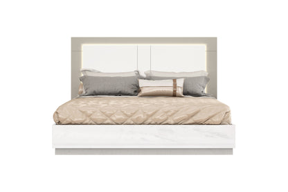 King White High Gloss Bed Frame