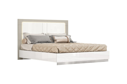 King White High Gloss Bed Frame