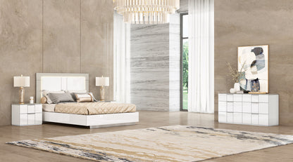 King White High Gloss Bed Frame