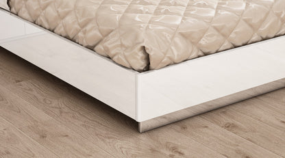 King White High Gloss Bed Frame