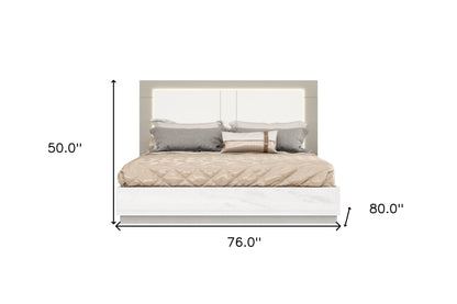 King White High Gloss Bed Frame