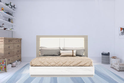 King White High Gloss Bed Frame