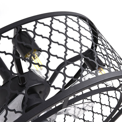 Clear Caged Five Blade Ceiling Fan