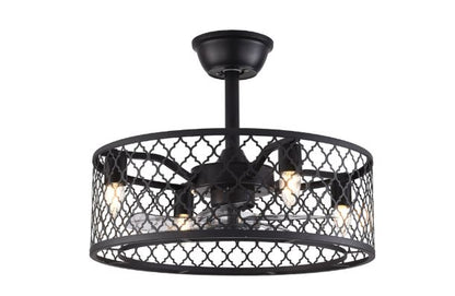 Clear Caged Five Blade Ceiling Fan