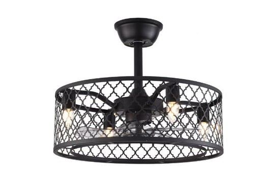 Clear Caged Five Blade Ceiling Fan