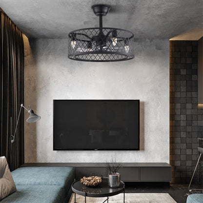 Clear Caged Five Blade Ceiling Fan