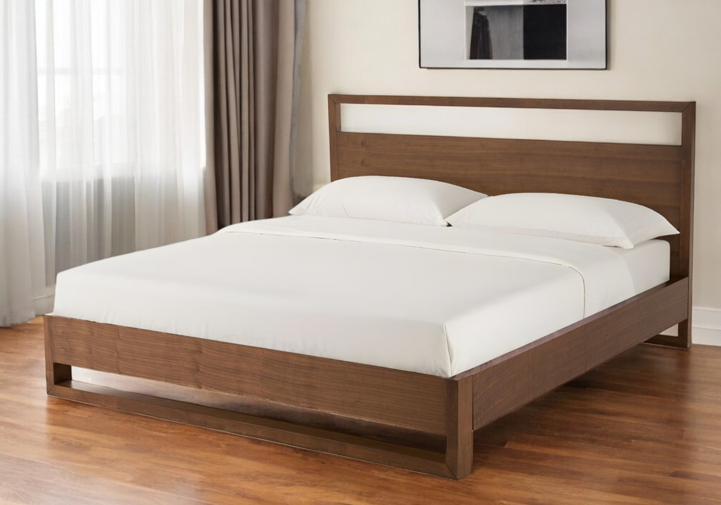 Brown Wood California King Bed Frame
