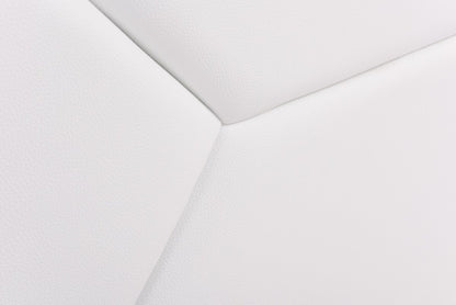 White Tufted Faux Leather Upholstered Queen Bed