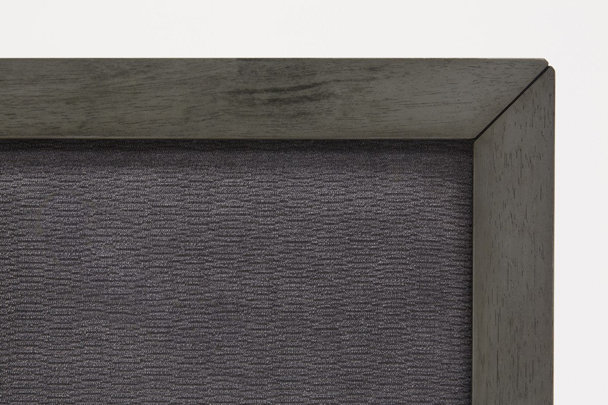 Gray Wood & Linen King Bed Frame