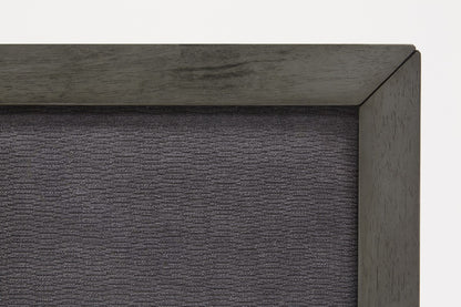 Gray Wood & Linen King Bed Frame