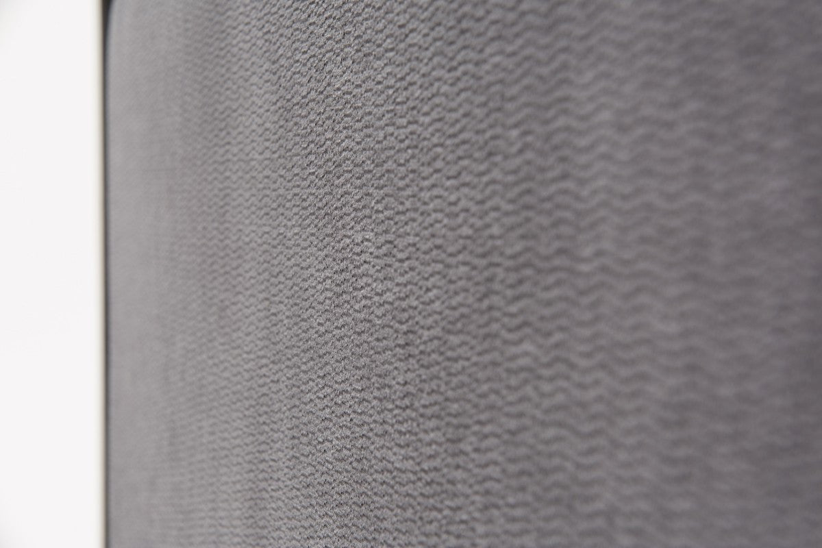 Gray Wood & Linen King Bed Frame