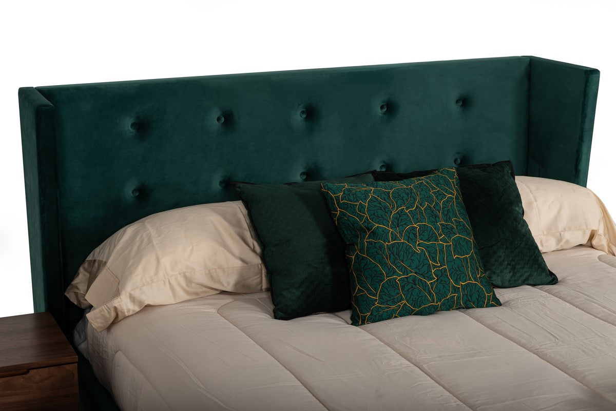 Green Tufted Velvet King Bed Frame