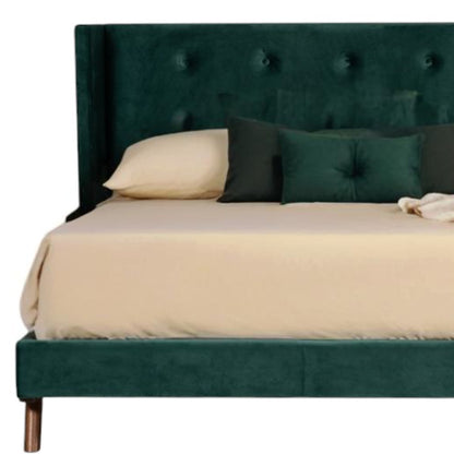 Green Tufted Velvet King Bed Frame
