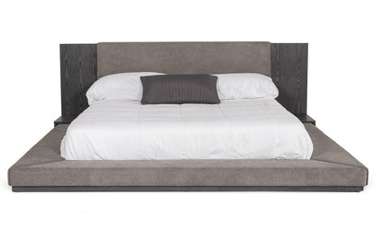 Dark Gray Upholstered King Bed