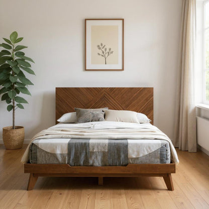 Brown Wood Queen Bed