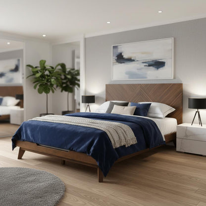 Walnut Wood King Bed