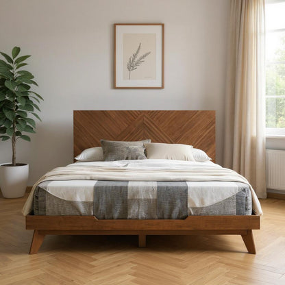 Brown Wood California King Bed