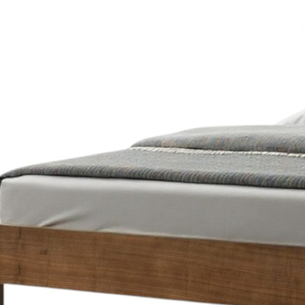 Brown & Gray Wood Tufted Upholstered Queen Bed
