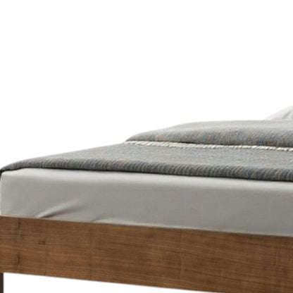 Brown & Gray Wood Tufted Upholstered Queen Bed