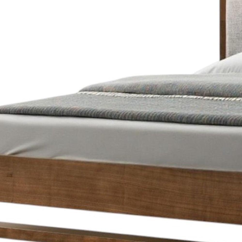Brown & Gray Wood Tufted Upholstered King Bed