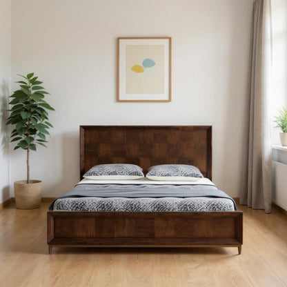 Brown Wood Queen Bed