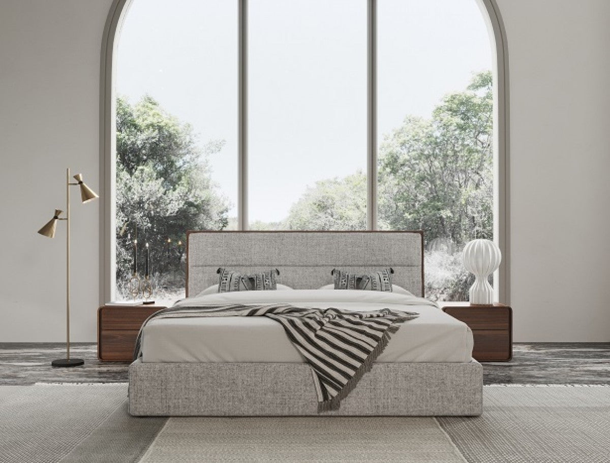 Hammond Gray Upholstered Bed Frame