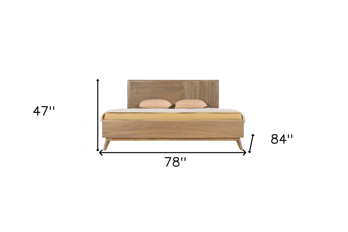 Natural Wood King Bed