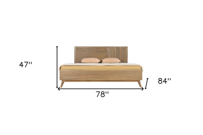Natural Wood King Bed