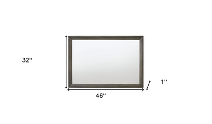 Gray Wood Framed Mounted Dresser Mirror