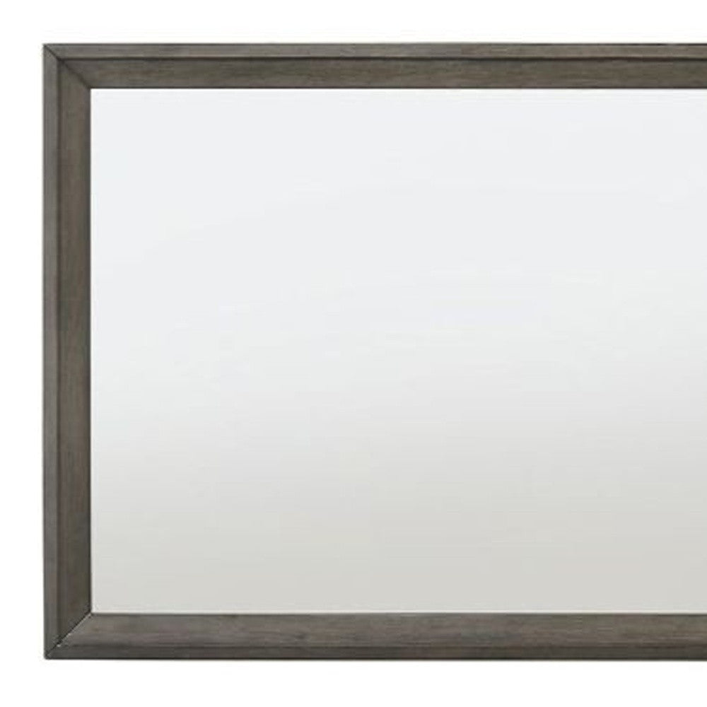 Gray Wood Framed Mounted Dresser Mirror