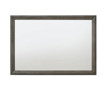 Gray Wood Framed Mounted Dresser Mirror
