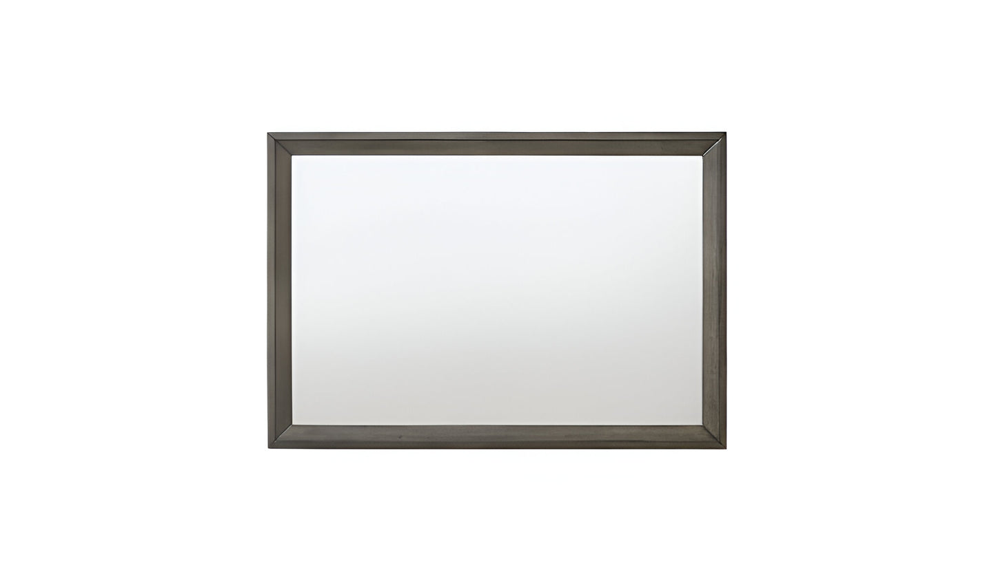 Gray Wood Framed Mounted Dresser Mirror