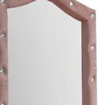 Pink Abstract Wood Framed Mounted Dresser Mirror