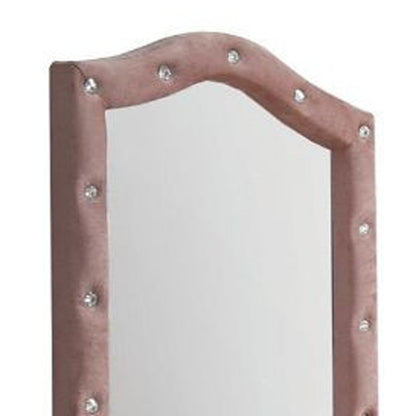 Pink Abstract Wood Framed Mounted Dresser Mirror