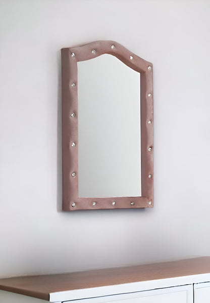 Pink Abstract Wood Framed Mounted Dresser Mirror