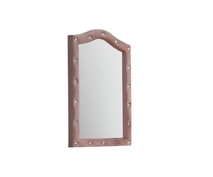 Pink Abstract Wood Framed Mounted Dresser Mirror
